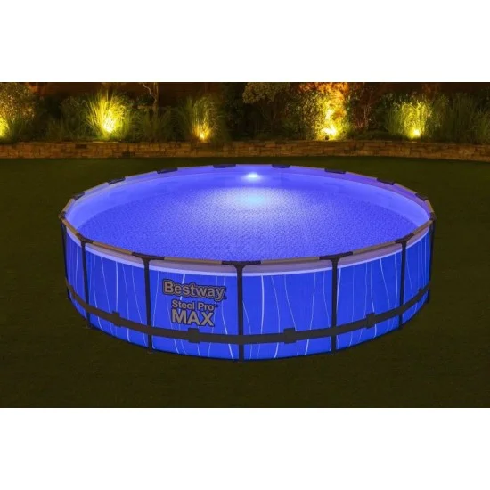 Bestway 4.57m x 1.07m pool set (one pool, filter pump(220-240v), ladder, cover, led light, compatible with cartridge 58094(ii)220-240v)